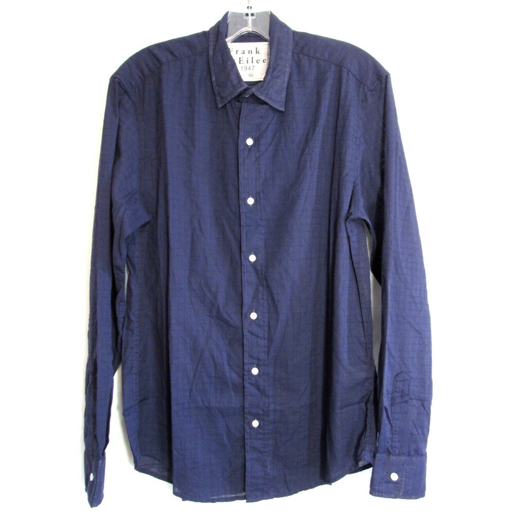 Frank & Eileen Finbar Blue Checkered Button Down Long Sleeve Shirt Size XS NWOT